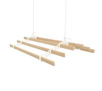 Clothes Airer Ceiling Pulley 6 Lath 0.9m Ivory Maid Traditional Mounted Clothing Dryer Victorian Clothes Horse Laundry Drying Rack Extendable Cast Iron Varnished Pine Kitchen Utility FREE Fixing Kit
