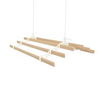 Clothes Airer Ceiling Pulley 6 Lath 0.9m Ivory Maid Traditional Mounted Clothing Dryer Victorian Clothes Horse Laundry Drying Rack Extendable Cast Iron Varnished Pine Kitchen Utility FREE Fixing Kit