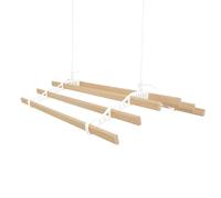 Clothes Airer Ceiling Pulley 6 Lath 0.9m White Maid Traditional Mounted Clothing Dryer Victorian Clothes Horse Laundry Drying Rack Extendable Cast Iron Varnished Pine Kitchen Utility FREE Fixing Kit