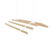 Clothes Airer Ceiling Pulley 6 Lath 0.9m White Maid Traditional Mounted Clothing Dryer Victorian Clothes Horse Laundry Drying Rack Extendable Cast Iron Varnished Pine Kitchen Utility FREE Fixing Kit