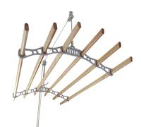 Clothes Airer Ceiling Pulley Maid Traditional Mounted Clothing Dryer 6 Lath Laundry Drying Rack Rail 2m White