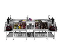 Monstershop Compact Twin Cocktail Bar Station In Silver Silver One Size