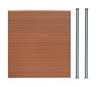 MonsterShop Composite Fence Panel Kit X 1 & Posts X 2 Set - Brown
