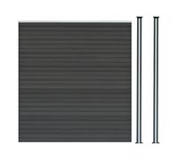 Monstershop Composite Fence Panel & LED Posts x 2 - Grey Monstershop Grey