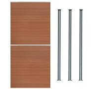 Composite Fence Panel x 2 & LED Posts x 3 - Brown Brown