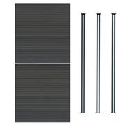 Composite Fence Panel x 2 & LED Posts x 3 - Grey Grey