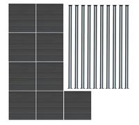 Monstershop Composite Fence Panel x 9 & LED Posts x 10 - Grey Monstershop Grey