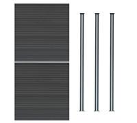 Monstershop Composite Fence Panels & LED Posts 6ft x 11.5ft - Grey Monstershop Grey