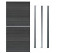 MonsterShop Composite Fence Panels Kit X 2 & Posts X 3 Set - Grey