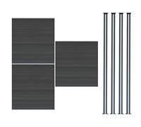 Monstershop Composite Fence Panel x 3 & LED Posts x 4 - Grey Monstershop Grey
