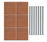 Monstershop Composite Fence Panels & Led Posts 6Ft X 34Ft - Brown In Terracotta Terracotta