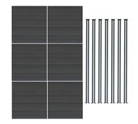 Monstershop Composite Fence Panels & LED Posts 6ft x 34ft - Grey Monstershop Grey