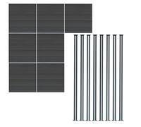 MonsterShop Composite Fence Panels Kit X 7 & Posts X 8 Set - Grey