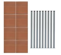 Monstershop Composite Fence Panels & LED Posts 6ft x 46ft - Brown Monstershop Brown