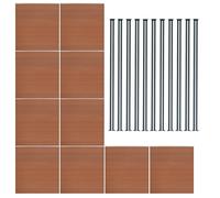 Monstershop Composite Fence Panels & Led Posts 6Ft X 57Ft - Brown Brown One Size