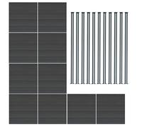 MonsterShop Composite Fence Panels Kit X 10 & Posts X 11 Set - Grey