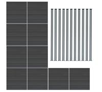 Monstershop Composite Fence Panels & LED Posts 6ft x 57ft - Grey Monstershop Grey