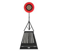 Dart Board Set Bristle Dartboard Self Healing Surround Free Standing Mounting Stand Adjustable Height Tripod Accessories Included 6 Professional Iron Darts Checkout Finishes Mat Portable Home Kit