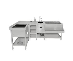 Monstershop Deluxe Modular Cocktail Bar Station With Ice Well In Silver Silver