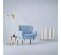 Designer Radiators 60 x 70cm Flat Panel Modern Central Heating Gloss White Horizontal Column Double Panel Wall Mounted Slimline Kitchen Living Room Bathroom Commercial Cleaning Brush & Fixing Kit