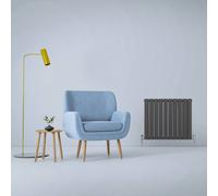 Designer Radiators 60 x 70cm Flat Panel Modern Central Heating Anthracite Grey Horizontal Column Double Panel Wall Mounted Slimline Kitchen Living Room Bathroom Commercial Cleaning Brush & Fixing Kit
