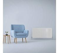 Designer Radiators 60 x 119cm Flat Panel Modern Central Heating Gloss White Horizontal Column Double Panel Wall Mounted Slimline Kitchen Living Room Bathroom Commercial Cleaning Brush & Fixing Kit