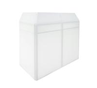 DJ Disco Booth Deck Stand Professional Mixer Equipment Shelf Table Foldable Lightweight Mobile Portable Screen Metal Frame Mesh Panels Cable Hole Black & White Covers With Secure Hooks Carry Bag