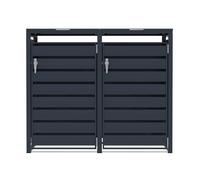 Monstershop Double Wheelie Bin Metal Storage - Anthracite Grey Grey