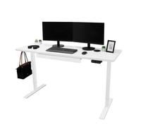 MonsterShop Electric Standing Desk 160Cm X 60Cm White Height Adjustable Ergonomic Sit To Stand Computer Workstation