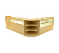 Monstershop Europa Led Shop Counter Set B1500, C1500, Tb60 & Lm60 - Maple In Beige Beige One Size