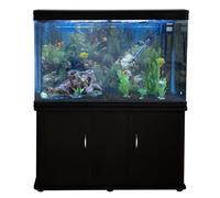 Monster Shop Aquarium Fish Tank and Cabinet With Complete Starter Kit - Black Tank and Black Gravel, Black