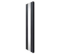 Flat Panel Radiator with Mirror 1800mm x 425mm Modern Designer Double Column Vertical Heater Matt Anthracite Grey Carbon Steel Wall Mounted Kitchen Living Room Cleaning Brush Fixing Kit & Brackets