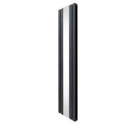 Monstershop Flat Mirror Radiator & Valves - 1800mm x 425mm - Anthracite Grey