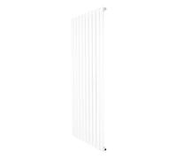 Flat Single Column Radiator 1600mm x 700mm Modern Designer Single Panel Central Heating Heater Gloss White Carbon Steel Vertical Kitchen Living Room FREE Cleaning Brush Fixing Kit & Brackets