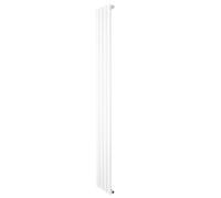 Flat Single Column Radiator 1800mm x 280mm Modern Designer Single Panel Central Heating Heater Gloss White Carbon Steel Vertical Kitchen Living Room Free Cleaning Brush Fixing Kit & Brackets