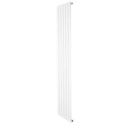 Flat Single Column Radiator 1800mm x 420mm Modern Designer Single Panel Central Heating Heater Gloss White Carbon Steel Vertical Kitchen Living Room FREE Cleaning Brush Fixing Kit & Brackets