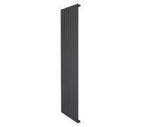 Flat Single Column Radiator 1800mm x 560mm Modern Designer Single Panel Central Heating Heater Matt Anthracite Grey Carbon Steel Vertical Kitchen Living Room Free Cleaning Brush Fixing Kit & Brackets