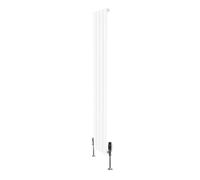 Flat Single Column Radiator 1600mm x 280mm & TRV Chrome Valves Modern Designer Single Panel Central Heating Heater White Carbon Steel Vertical FREE Cleaning Brush Fixing Kit & Brackets