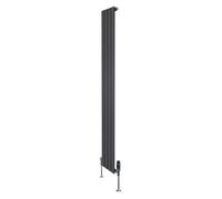 Monstershop Flat Single Column Radiator & Valves - 1800mm x 280mm - Anthracite Grey