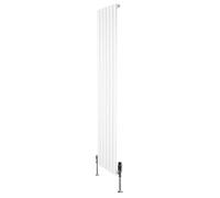 Monstershop Flat Single Column Radiator & Valves - 1800mm x 420mm - White Monstershop White
