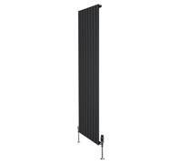 Monstershop Flat Single Column Radiator & Valves - 1800mm x 560mm - Black Monstershop Black