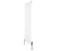 Monstershop Flat Single Column Radiator & Valves - 1800mm x 560mm - White