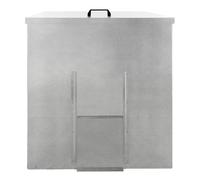 Coal Storage Bunker 250kg 390L Galvanised Steel Raised Metal Base Strengthening Bar Baffle Plate Waterproof Rust & Rodent Proof Wood Fire Sliding Door Hinged Lid Handle FREE Coal Shovel