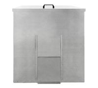Coal Storage Bunker 250kg 390L Galvanised Steel Raised Metal Base Strengthening Bar Baffle Plate Waterproof Rust & Rodent Proof Wood Fire Sliding Door Hinged Lid Handle FREE Coal Shovel
