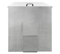 Coal Storage Bunker 350kg 520L Galvanised Steel Raised Metal Base Strengthening Bar Baffle Plate Waterproof Rust & Rodent Proof Wood Fire Sliding Door Hinged Lid Handle FREE Coal Shovel