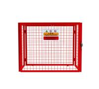 MonsterShop Gas Bottle Cage 92Cm X 110Cm X 50Cm Collapsible Red Mesh Secure Lockable Storage Powder Coated Galvanised Steel 3mm Thickness