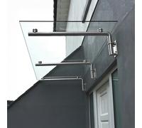 Glass Door Canopy Porch Stainless Steel Balcony Shelter Awning Cover 1800mm Wide