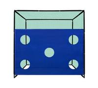 Golf Practice Cage 10ft 3m & 5 Hole Target Sheet Driving Range High Impact 25mm Mesh Hitting Swing Training Equipment Outdoor Freestanding Steel Frame Bullseye Target Artificial Grass Mat & 6cm Tee