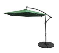 Monstershop Green 3m LED Cantilever Parasol With Fan Base