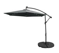 Monstershop Grey 3m LED Cantilever Parasol With Fan Base